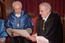 El profesor Francisco Bosch y el rector Esteban Morcillo.